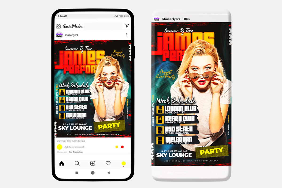 Dj Perform Date Banners PSD Template, a Social Media Template by studioflyers.com (Photo 1 of 4)