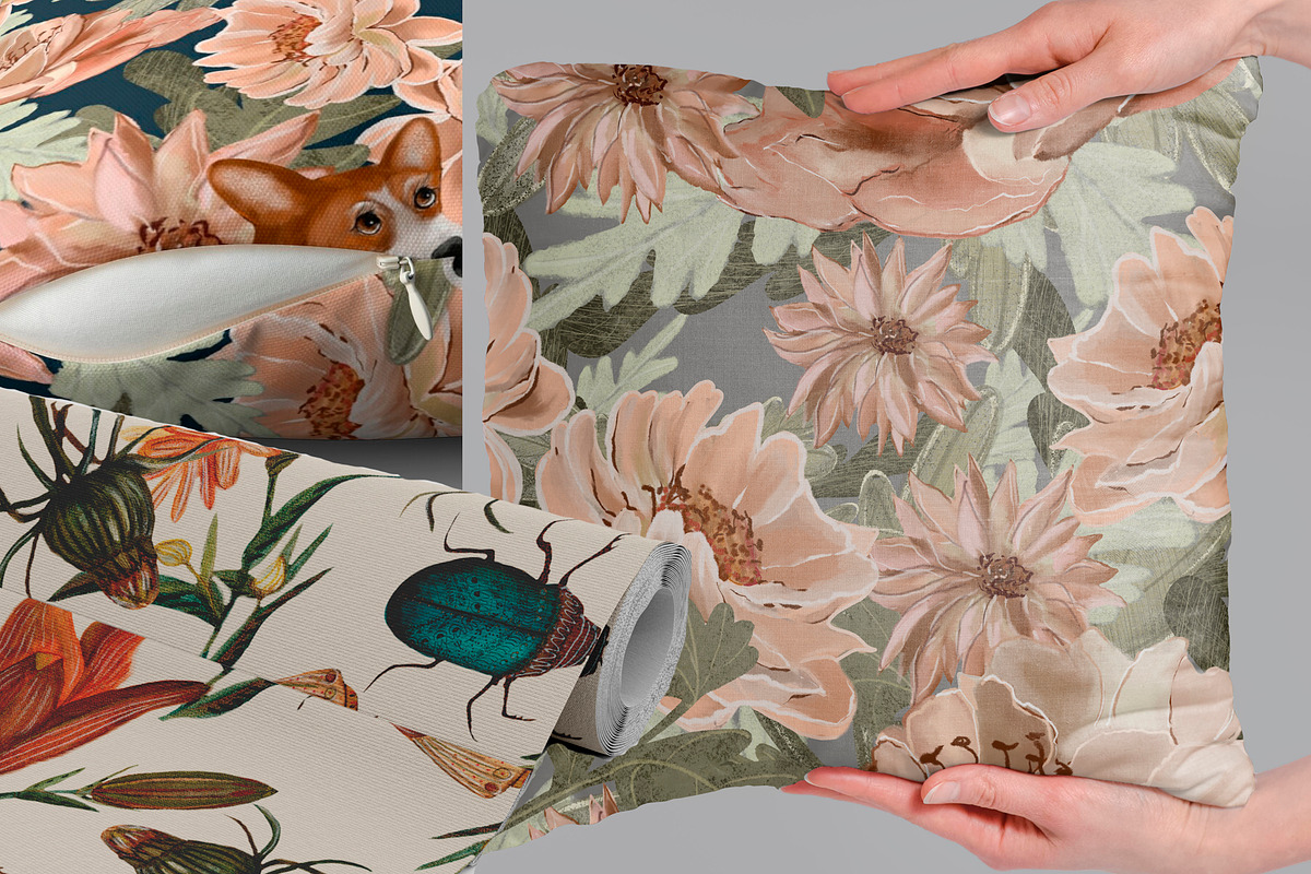 pattern flowers, a Pattern Graphic by JuliaFast (Photo 2 of 2)