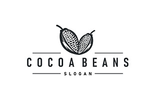 simple cocoa bean logo plant design, a Branding & Logo Template by Maylianaw28