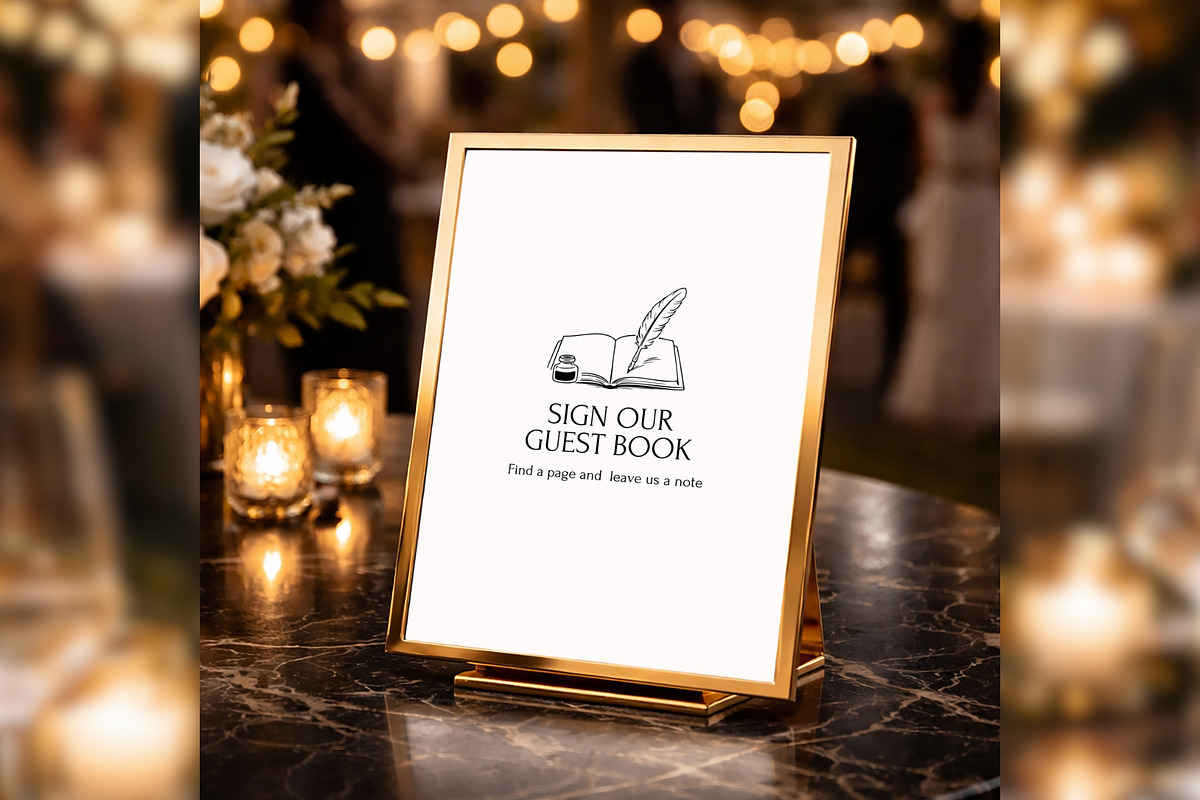Luxury Guest Book Canva bd0004, a Card Template by TyphoonStudio (Photo 1 of 8)