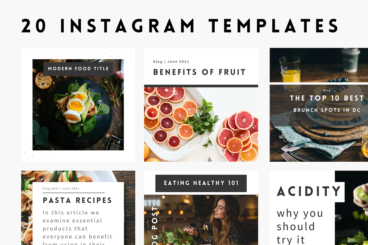 Modern Food Instagram Template Canva, a Social Media Template by Minva Themes (Photo 2 of 3)
