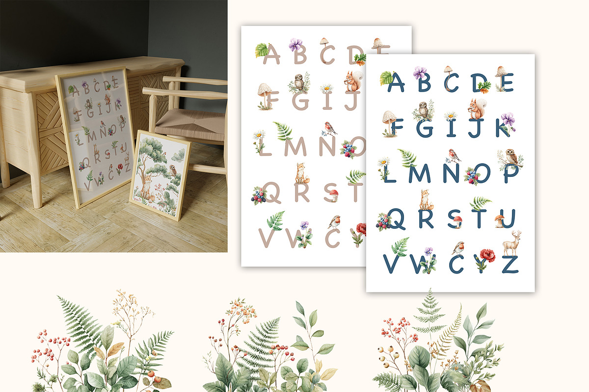 Woodland Forest fall animals clipart, an Animal Illustration by Pattern + watercolor (Photo 4 of 13)