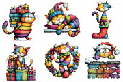 Rainbow Christmas Cat Cat Art, an Illustration by Daily.Designs (Thumbnail 4 of 5)