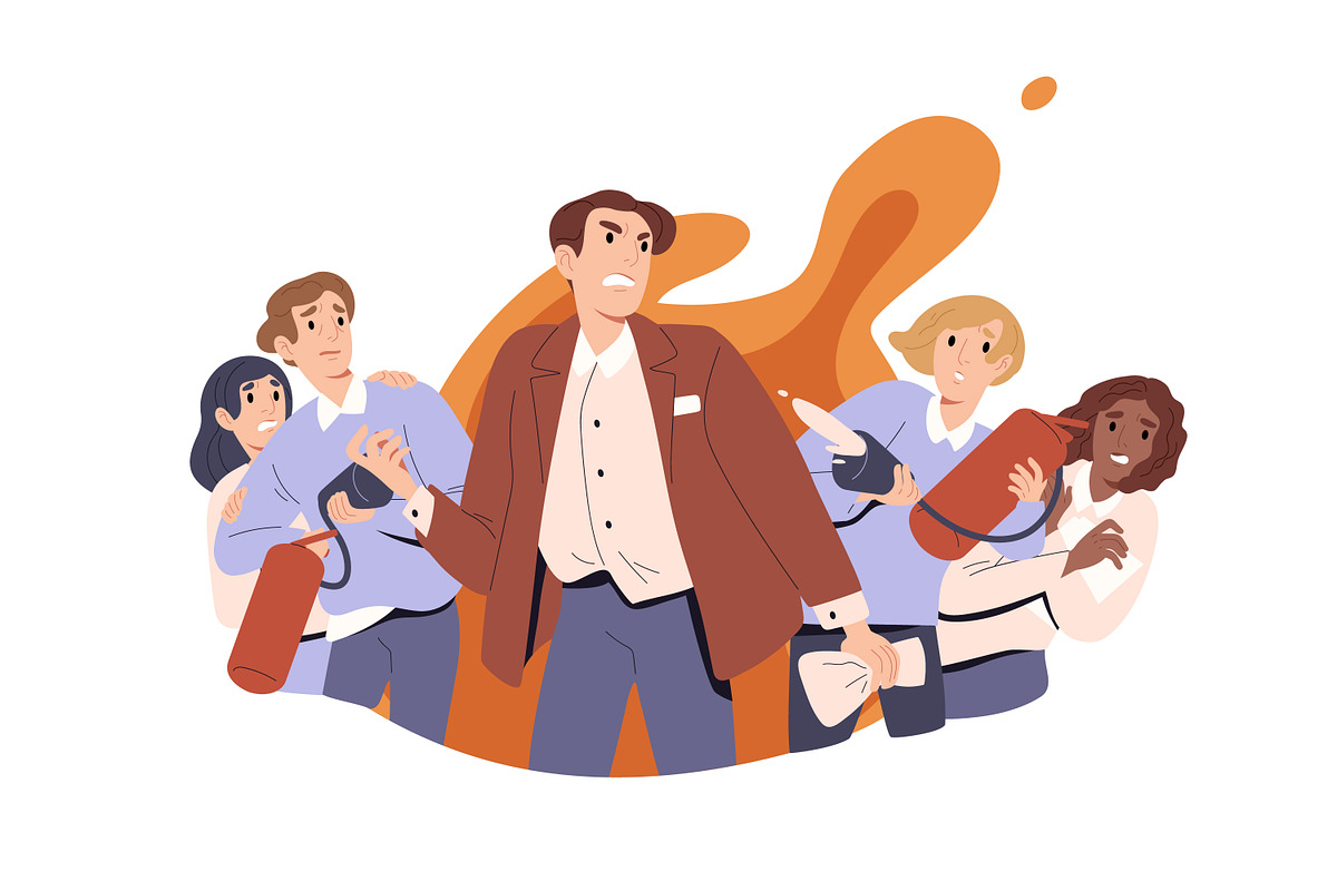 People on fire concept, a Person Illustration by Good Studio (Photo 4 of 9)