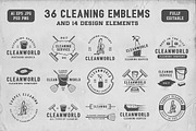 Set of Vintage Cleaning Emblems, a Branding & Logo Template by AkimD (Thumbnail 1 of 4)