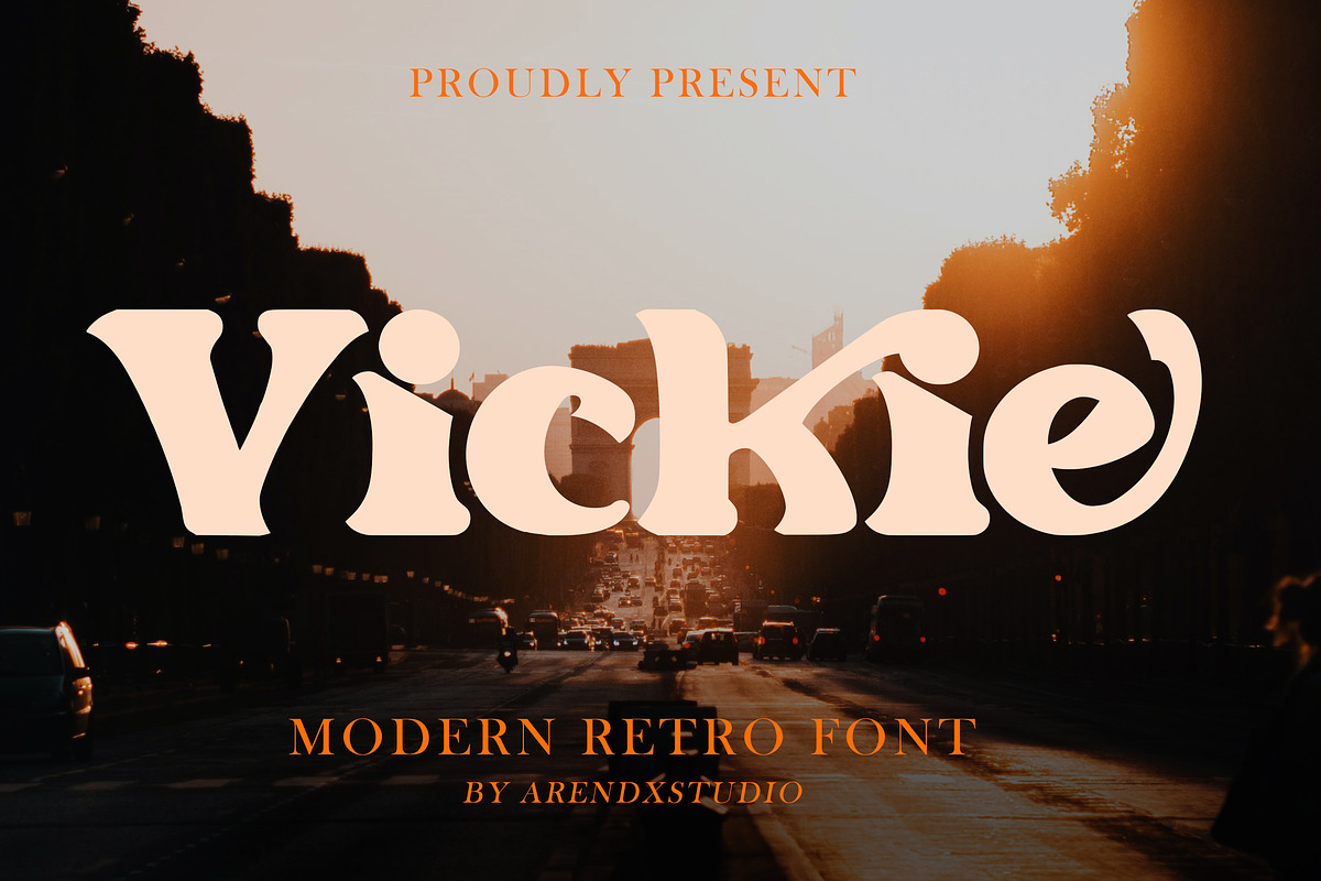 Vickie - Modern Retro Font, a Handwritten Font by Arendxstudio (Photo 1 of 9)