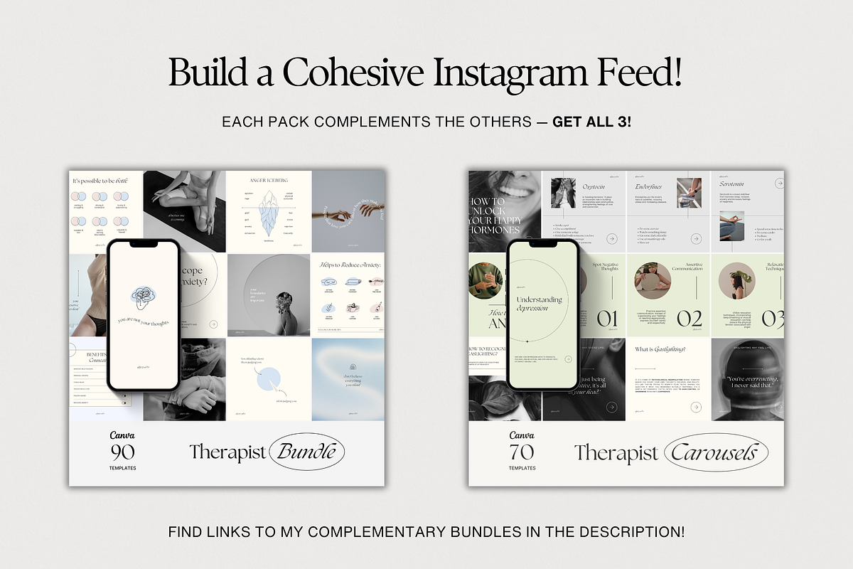Mental Health Instagram Templates, a Social Media Template by Chewie Co (Photo 5 of 12)