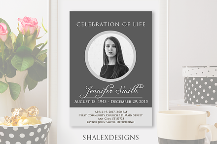 Funeral Program Flyer Template, a Flyer Template by ShalexDesigns