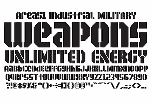 Area 51 - Industrial Stencil Fonts