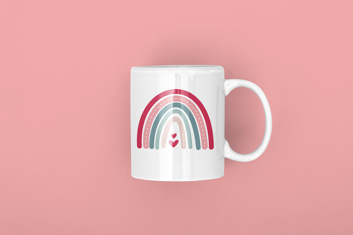 Valentine's Day Boho Rainbow eps svg, an Illustration by Peachycottoncandy (Photo 3 of 5)