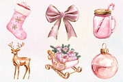Pink Rose Gold Christmas Clipart, an Illustration by Dream Creation (Thumbnail 4 of 7)