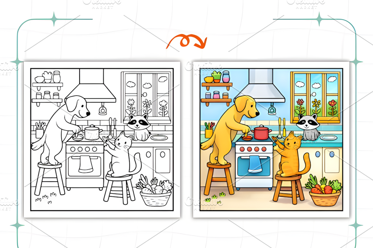Cozy Quiet Friendship Coloring Pages, an Animal Illustration by Coco Bloom (Photo 3 of 9)