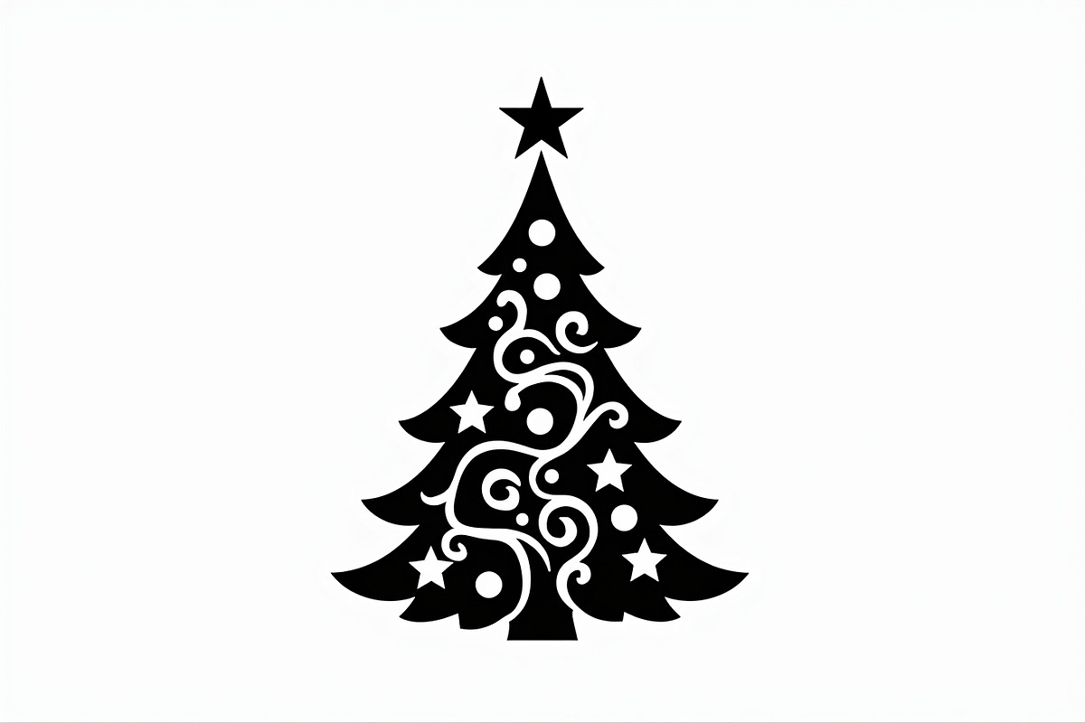 Festive Swirl Xmas Tree Bundle, an Illustration by yasushie (Photo 21 of 21)