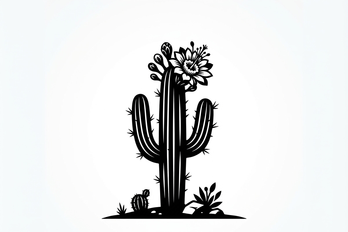 60 Desert Cactus Floral Silhouette, a Seasonal Illustration by Amazin_art (Photo 27 of 35)