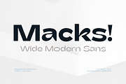 Macks - Wide Modern Sans, a Sans Serif Font by Sarid Ezra (Thumbnail 1 of 13)