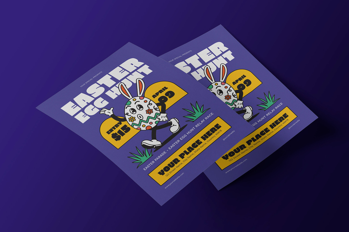 Easter Egg Hunt Flyer - Retro Groovy, a Flyer Template by Neermana (Photo 3 of 4)