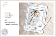 Tie Dye Newsletter Template Canva/PS, an Email Template by Chloe Leonard Studio (Thumbnail 1 of 7)