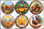 Watercolor Autumn Stained Glass Clip, an Illustration by Sublimation Artist (Thumbnail 3 of 6)