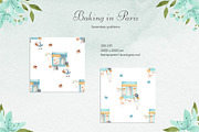 Baking in Paris Watercolor Clipart, a Food Illustration by natalisart (Thumbnail 13 of 16)