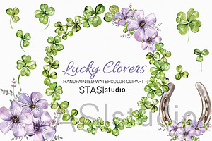 Four Leaf Watercoulor Clover