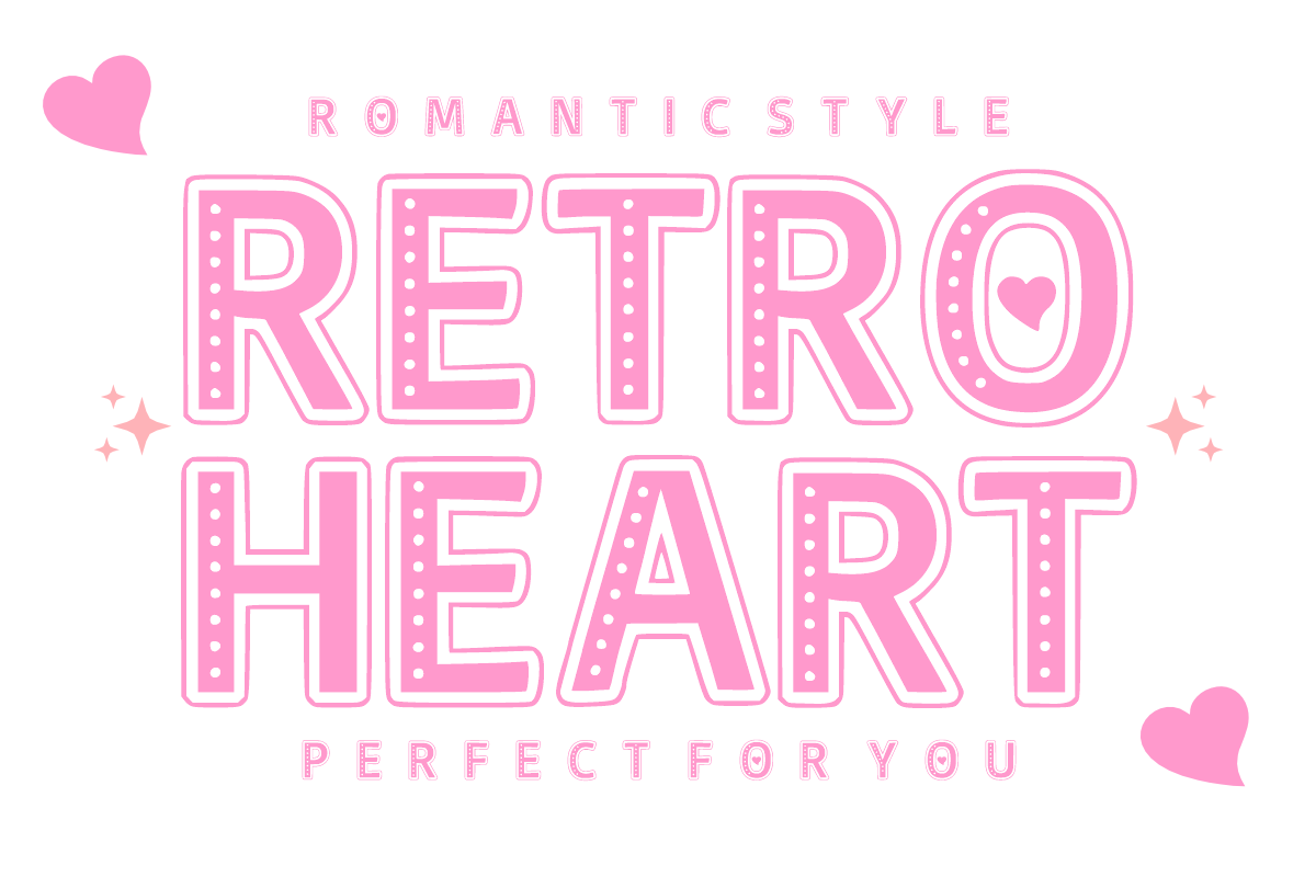Retro Heart - Display Font, a Sans Serif Font by KiddoGlyphs Studio (Photo 1 of 5)