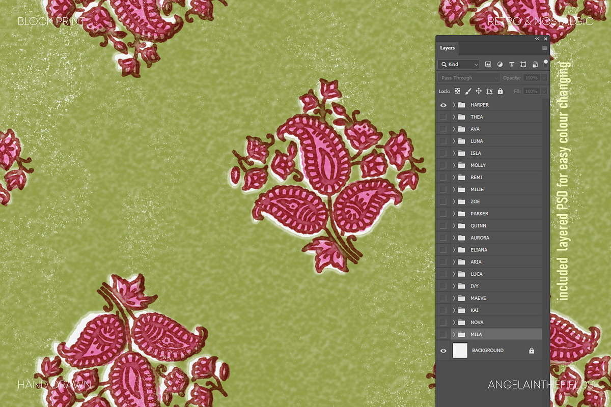 Vintage Block Seamless Patterns, a Pattern Graphic by angelainthefields (Photo 8 of 9)