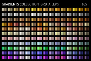 165 Gradients Set .GRD .AI .EPS, a Gradient Add-On by Juksy