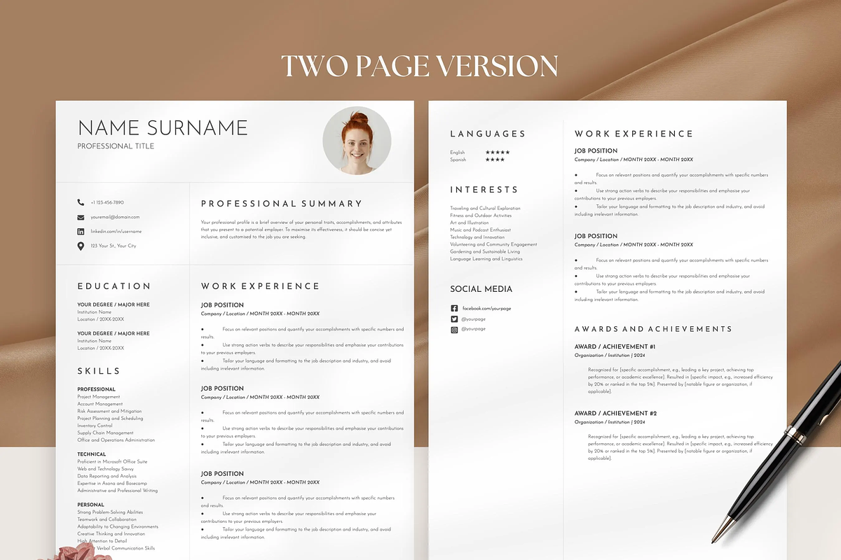 Professional Resume Template Word, a Resume Template by OkiDocs Resume Templates (Photo 7 of 11)