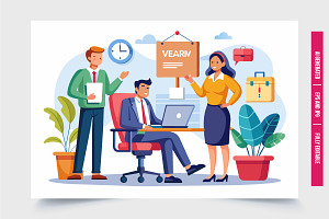 Collaborating in Office, a Finance Illustration by Tanuart