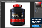 5lb Whey Protein Jar Mockup D1-Pro, a Packaging Mockup by Design Warlord (Thumbnail 2 of 16)