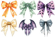 Halloween Coquette Bow Clipart, an Illustration by Craft Nest (Thumbnail 3 of 6)