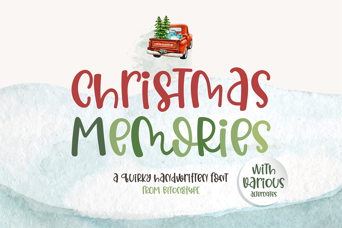 Christmas Memories-Handwritten font, a Handwritten Font by BitongType (Photo 1 of 10)