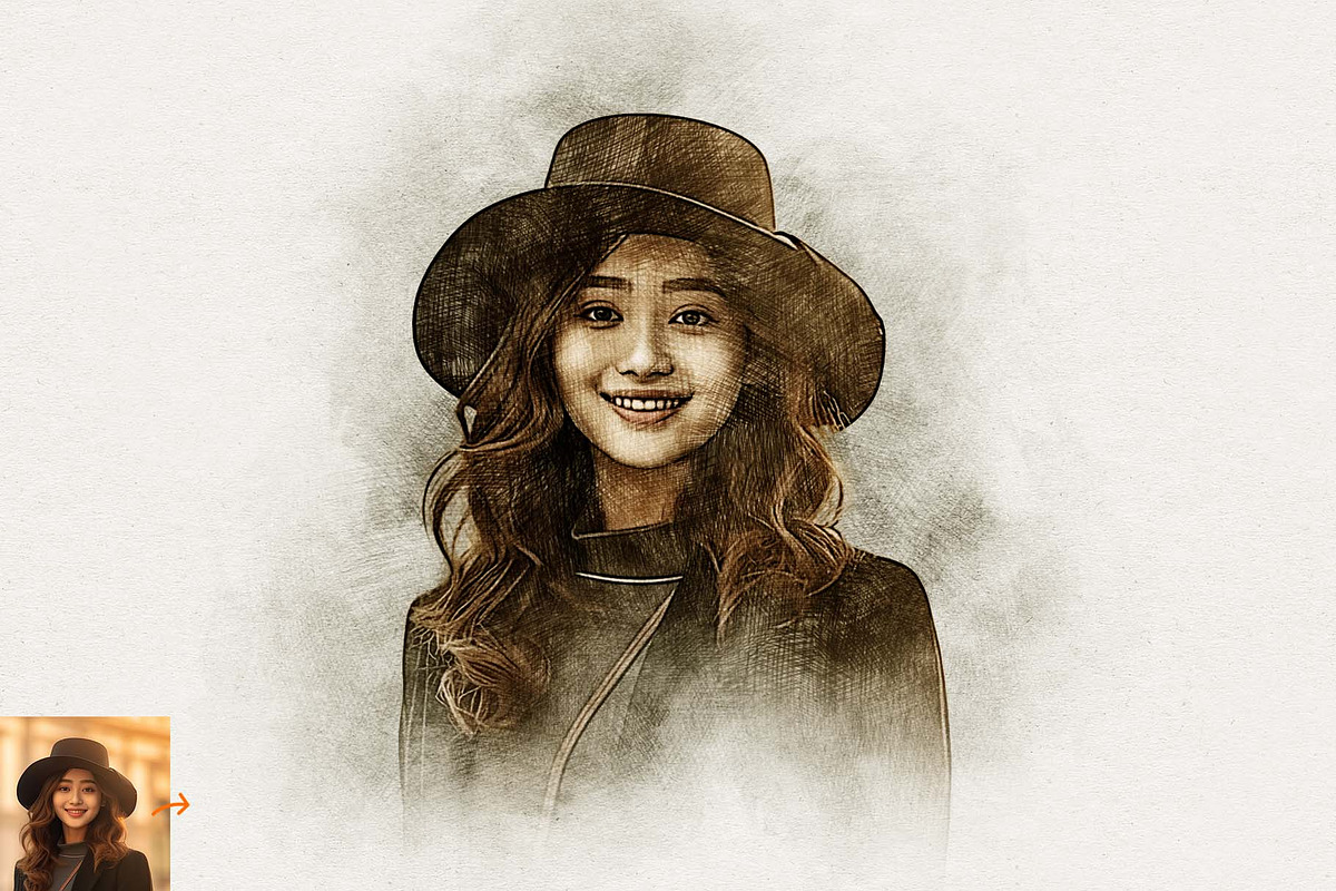 Portrait Pencil Sketch Action, an Action Add-On by MRI STUDIO (Photo 4 of 9)