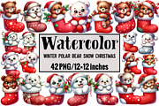 Winter Polar Bear Snow Christmas, an Illustration by Design Market (Thumbnail 1 of 3)