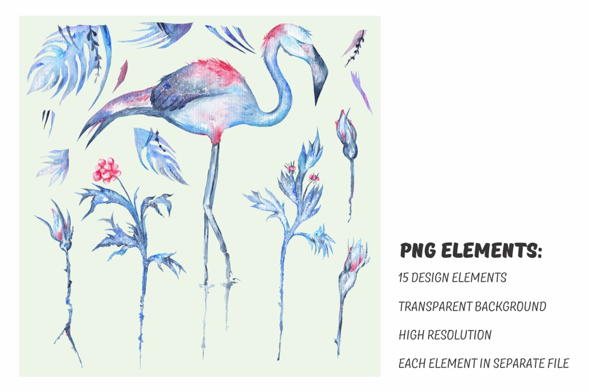 Frosty Tropics - HQ watercolor set, an Illustration by kisikoida (Photo 3 of 6)
