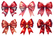 Red Coquette Christmas Bow Bundle, an Illustration by Daily.Designs (Thumbnail 2 of 5)