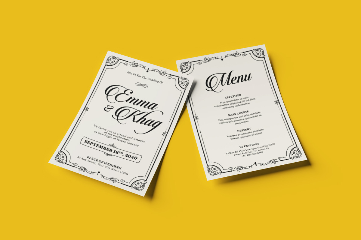Simplify Elegant Wedding Invitation, an Invitation Template by dokudokunomi (Photo 2 of 4)