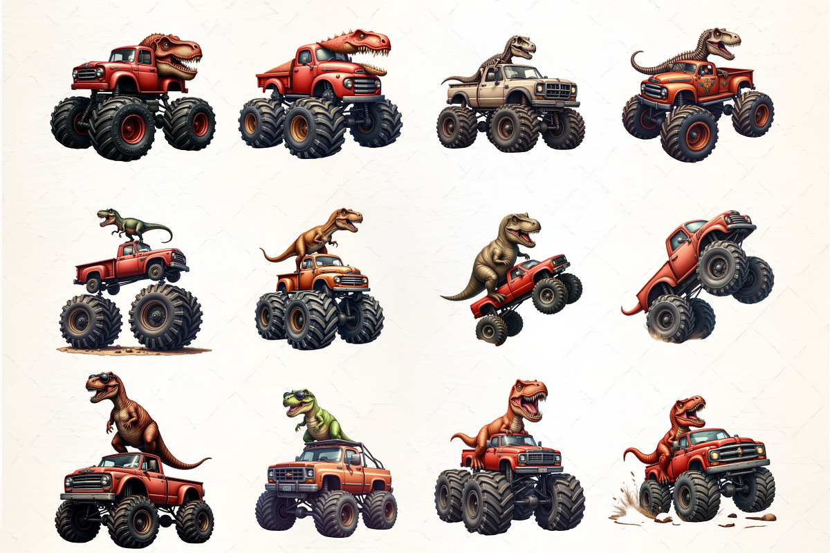 T-Rex Dinosaur Monster Truck Sublima, an Illustration by CrexoraLab (Photo 2 of 5)