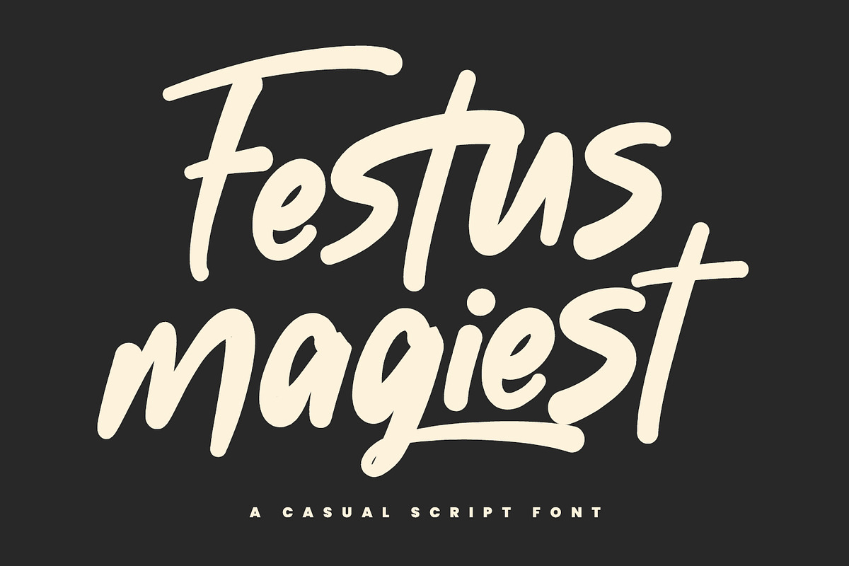 Festus Magiest Casual Script Font, a Script Font by Maulana Creative (Photo 1 of 7)