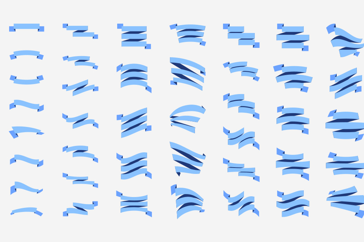 56 Ribbons Vector Set preview 2