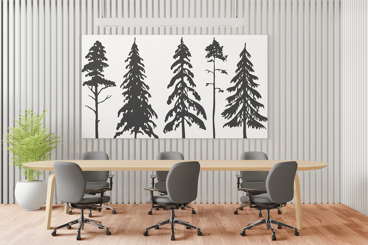 Pine Trees Procreate Stamps, a Brush Add-On by Dervik Art Store (Photo 4 of 5)