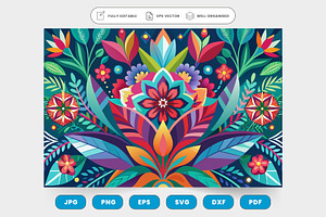 A vibrant vector artwork of flowers, a Graphic by SaroStock