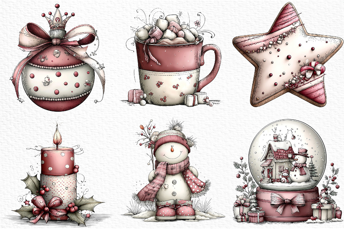 Whimsical Christmas Clipart, an Illustration by Craft Nest (Photo 3 of 6)