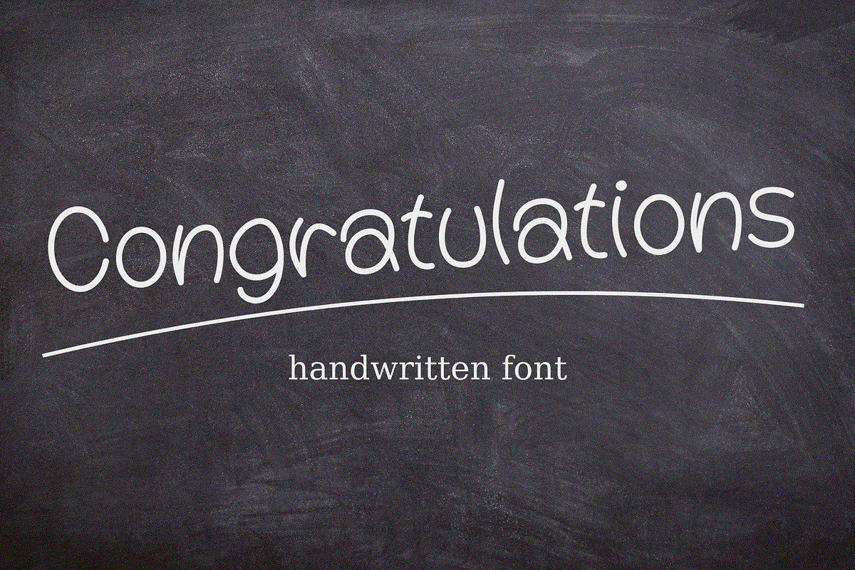 Congratulations Handwritten Font, a Handwritten Font by Ruddean2109 (Photo 1 of 10)