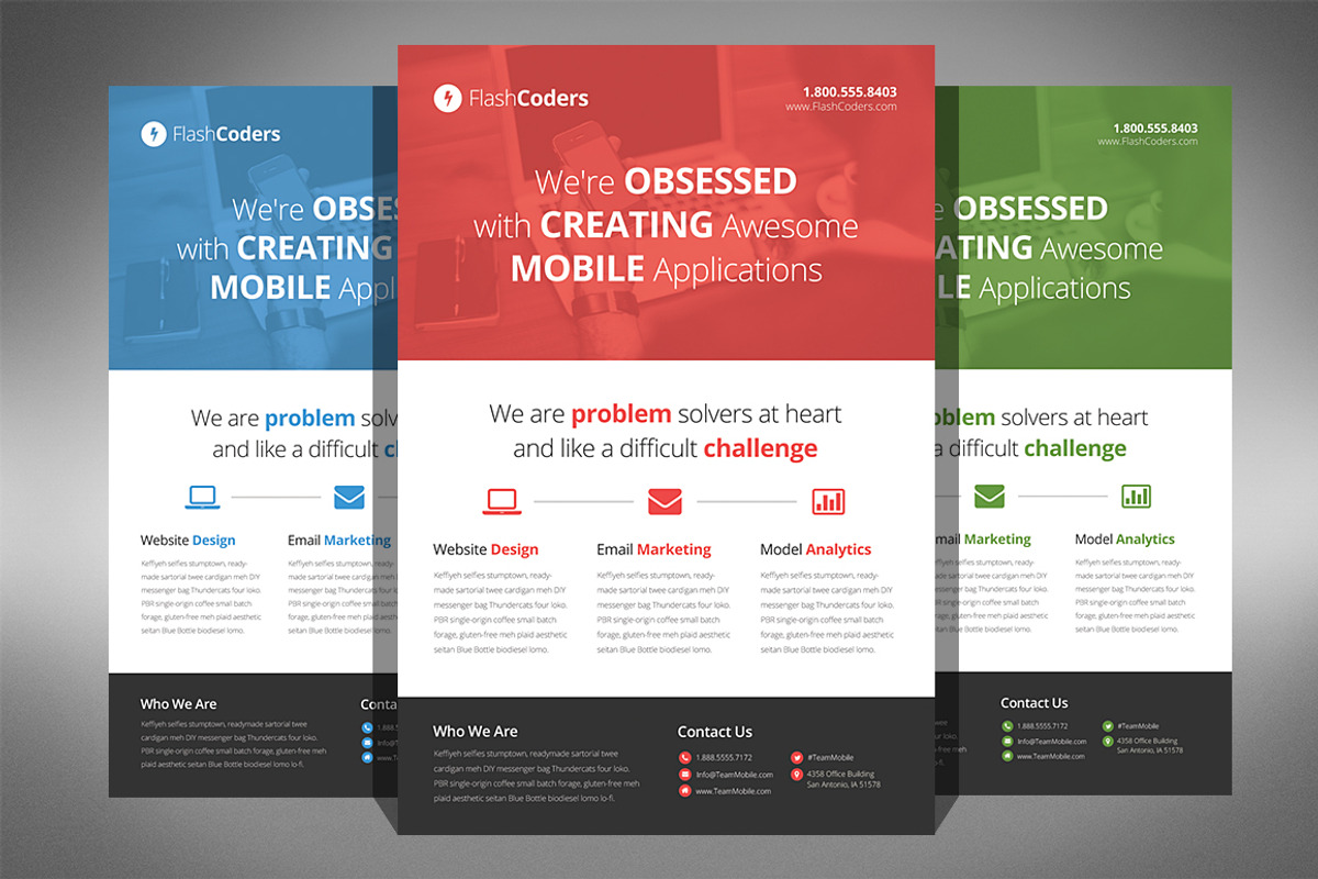 Flat Design Corporate Flyer, a Flyer Template by Creativenauts (Photo 1 of 4)