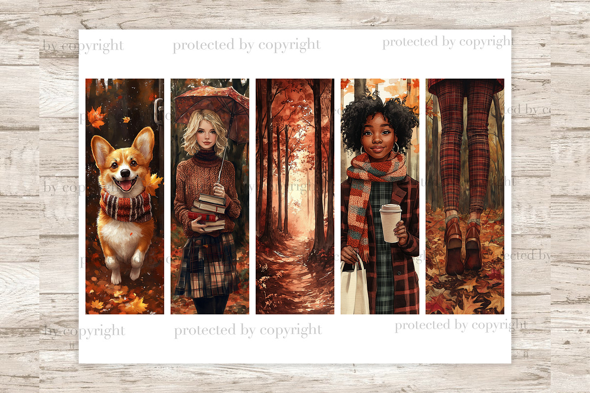 Fall Bookmark | Autumn Printable, a Seasonal Illustration by GlamArtZhanna (Photo 3 of 3)