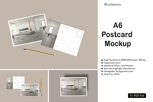 Simple Postcard Mockup, an Advertising Mockup by rizalamora