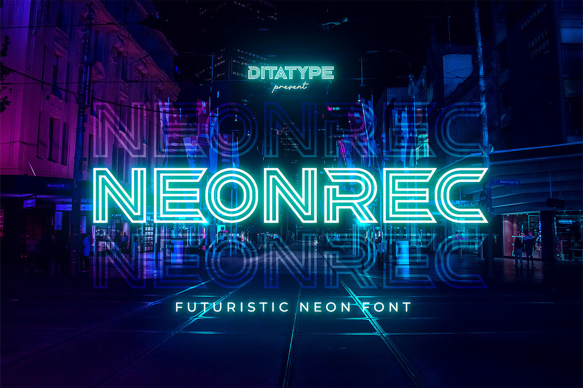 Neonrec, a Symbol Font by Ditatype (Photo 1 of 10)