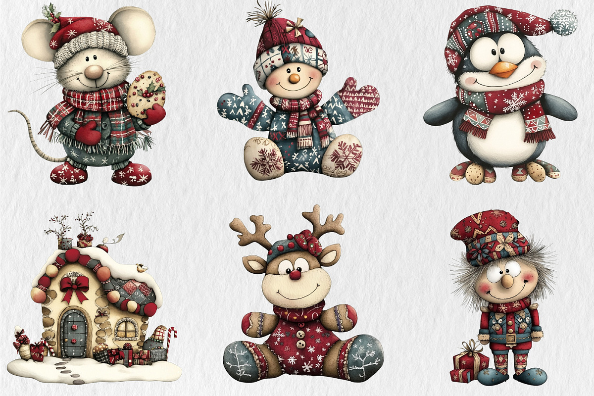 Whimsical Christmas Clipart, a Seasonal Illustration by Rose Art (Photo 3 of 6)
