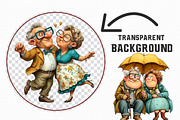 Whimsical Valentine Old Couple Clipa, an Illustration by Libby Wishes (Thumbnail 3 of 7)